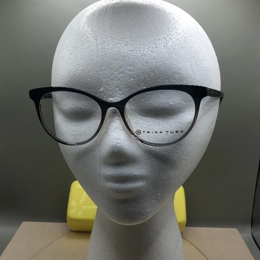 Trina Turk Midnight Sienna Ombre Demo Frames Glasses Cat Eye  52-16-135